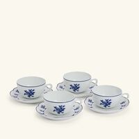 Chateaubriand Couleur Tea Cups & Saucer Blue Set Of 4 bernardaud chateaubriand couleur tea cups saucer blue set of 4