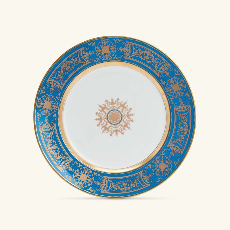 bernardaud aux rois dinner plate round blue 26cm