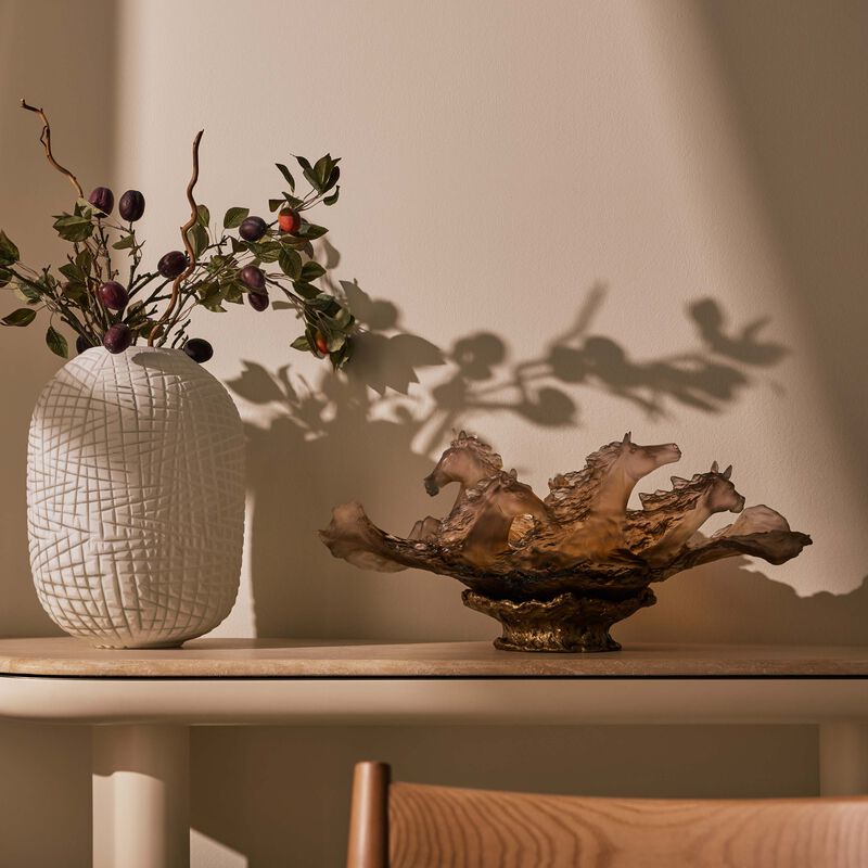 Cavalcade Glazed Centerpiece Brown Limited Edition daum cavalcade glazed centerpiece brown limited edition