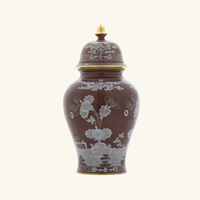 Oriente Italiano Potchie Vase with Cover Large Brown ginori 1757 oriente italiano potchie vase with cover large brown