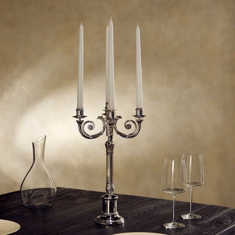 كريستوفل شمعدان مالميزون بخمسة شموع مطلي بالفضة