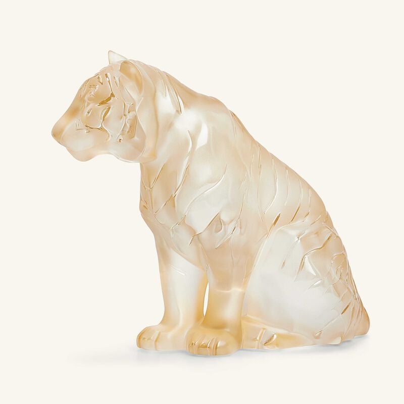 Tiger Sitting Sculpture Medium Gold lalique tiger sitting sculpture medium gold
