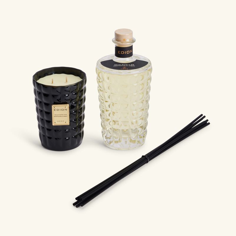 edion cello suite no 29 montecarlo night nero candle   diffuser set