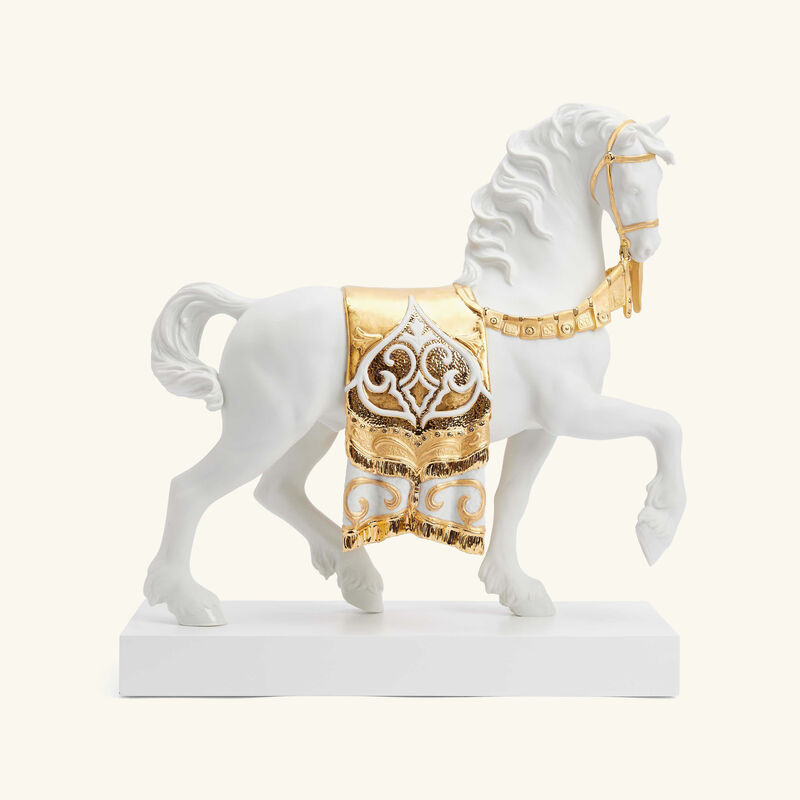 lladro a regal steed horse sculpture large gold