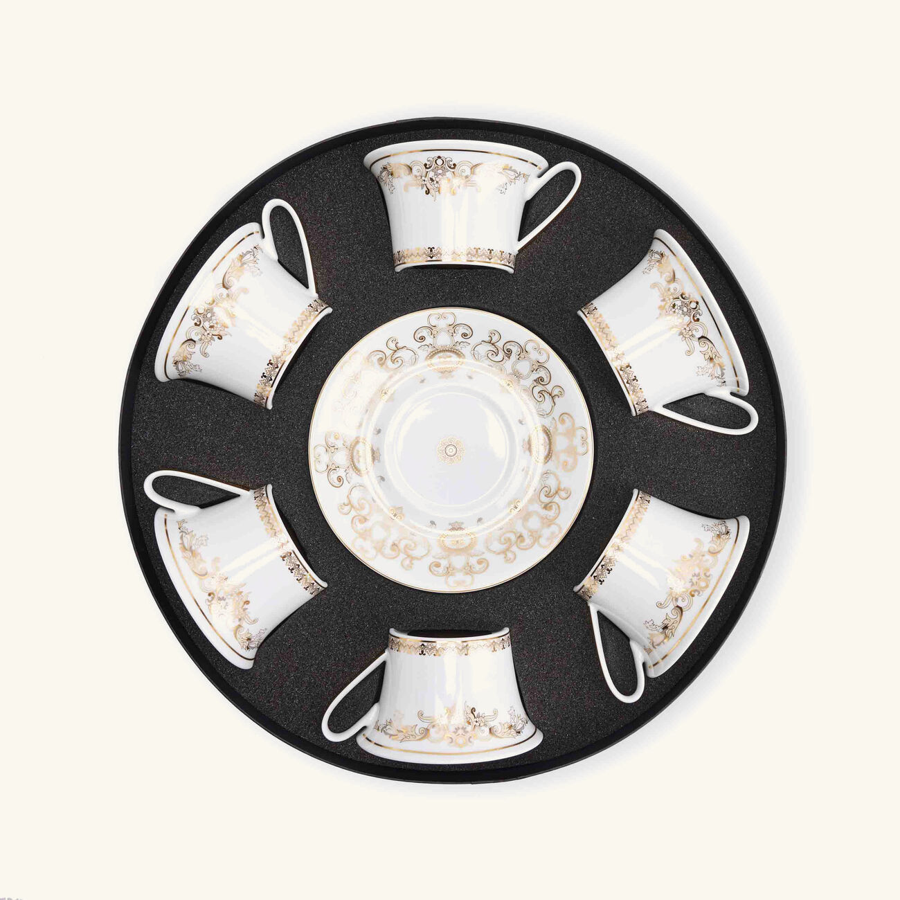 versace medusa gala tea cup   saucer white set of 6