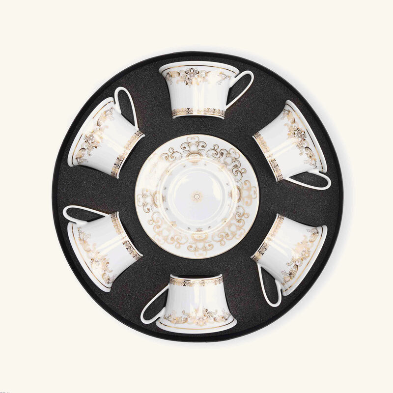 versace medusa gala tea cup   saucer white set of 6