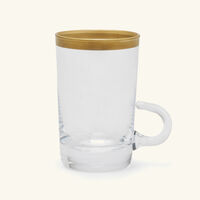 فيلاري فنجان الشاي بيكوك مع صحنه باللون الذهبي