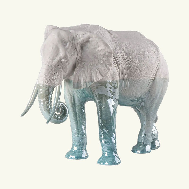 lladro elephant underwater sculpture medium white