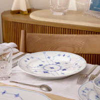 رويال كوبنهاغن طبق العشاء بلو فلوتد بلاين أبيض مستدير 27 سم