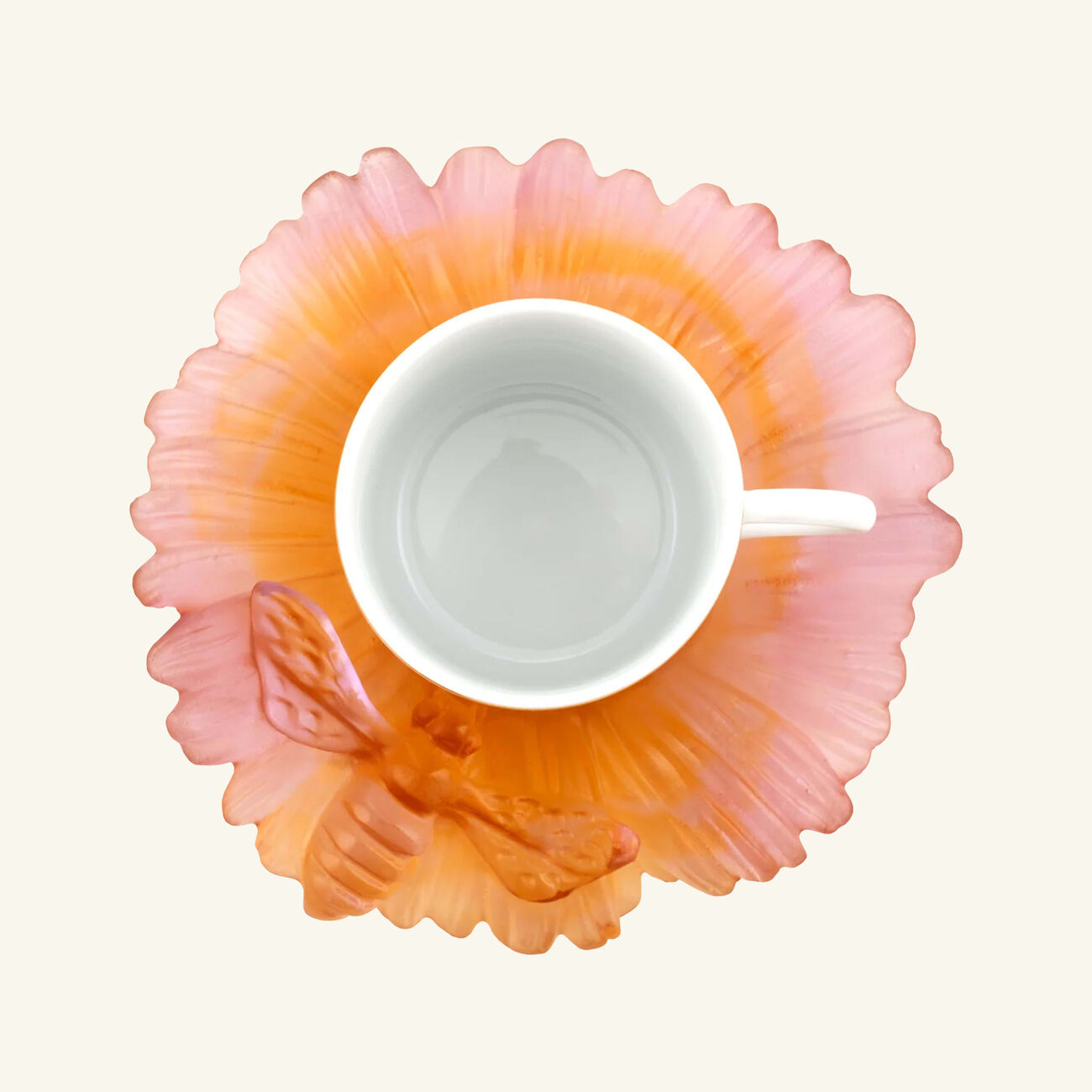 Or d'Abeille Coffee Cup and Crystal Saucer Amber daum or d abeille coffee cup and crystal saucer amber
