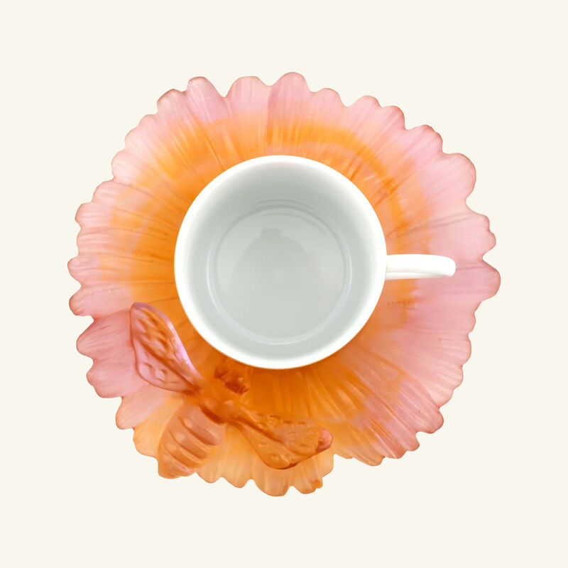 Or d'Abeille Coffee Cup and Crystal Saucer Amber daum or d abeille coffee cup and crystal saucer amber
