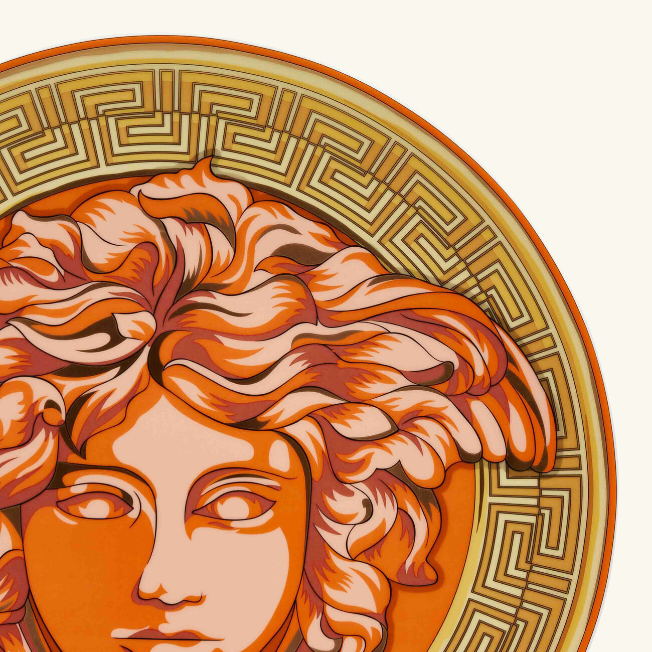versace medusa amplified orange coin charger plate round orange 33cm
