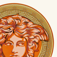 versace medusa amplified orange coin charger plate round orange 33cm