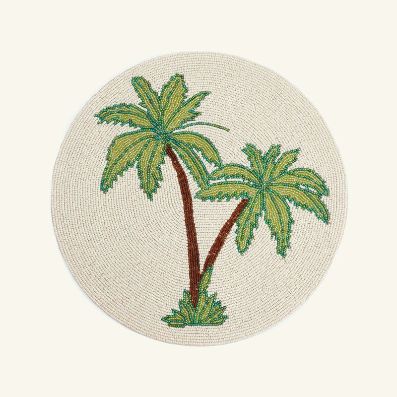 Jungle Beaded Placemat White les ottomans jungle beaded placemat white