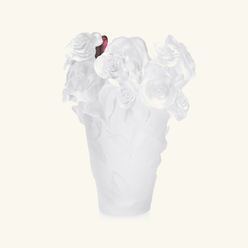 Rose Passion Vase Medium White Limited Edition daum rose passion vase medium white limited edition