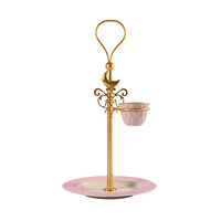 Peacock Extravaganza Gold & Lilac Tier Cookie Stand & Coffee Cup Holder, small