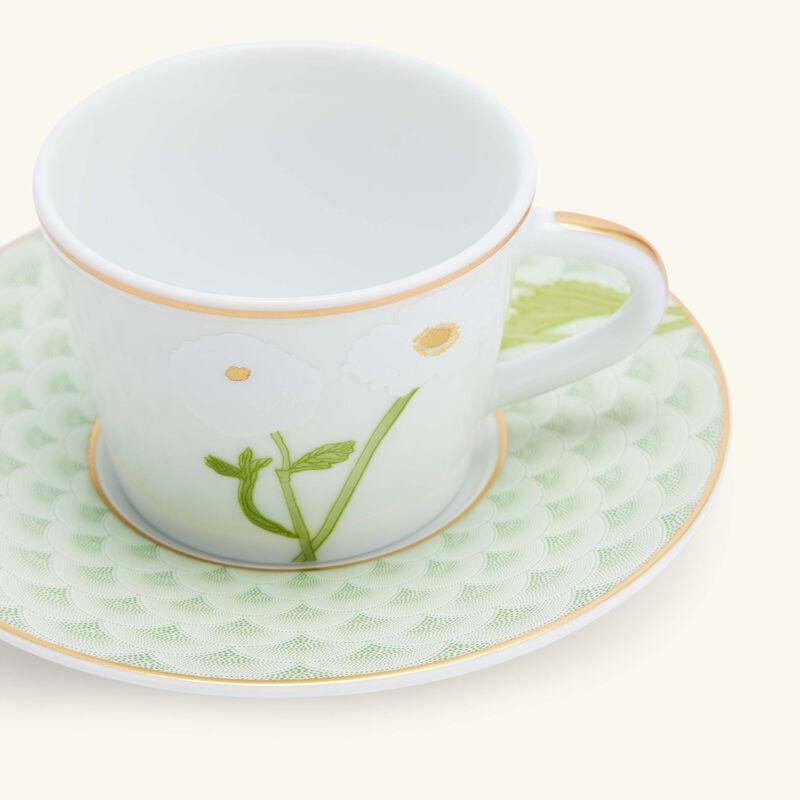 bernardaud praiana coffee cup   saucer green