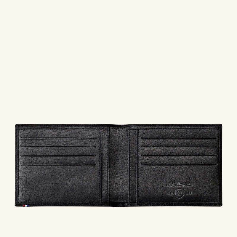 Line D Leather Wallet Black st dupont line d leather wallet black