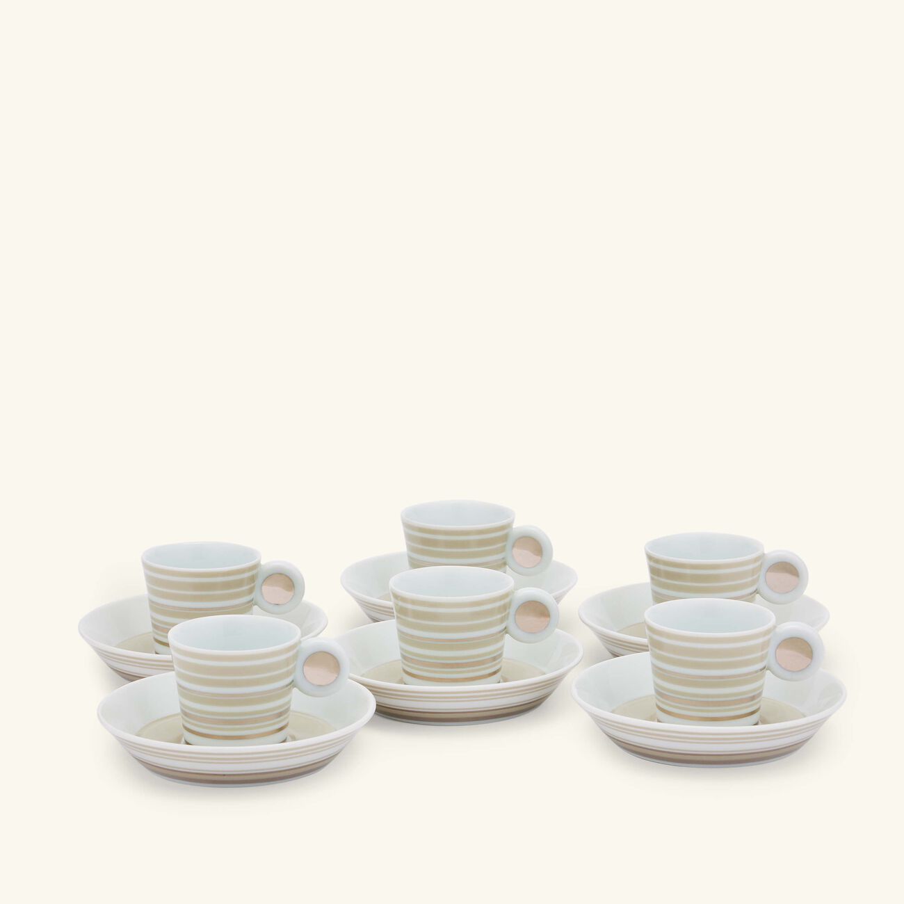bernardaud lampeduza coffee cup   saucer silver set of 6