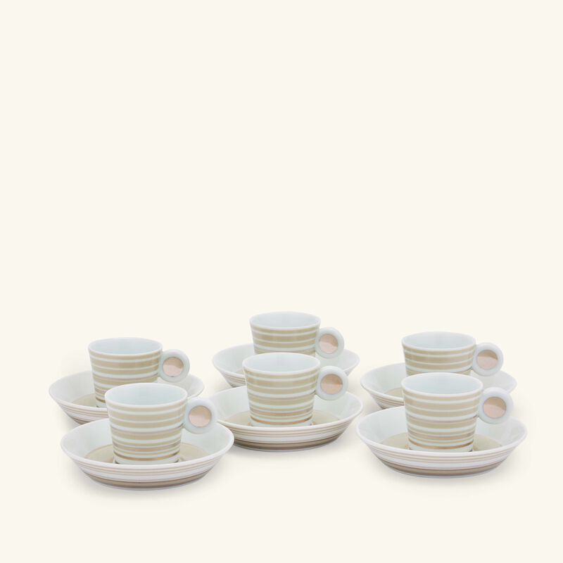 bernardaud lampeduza coffee cup   saucer silver set of 6