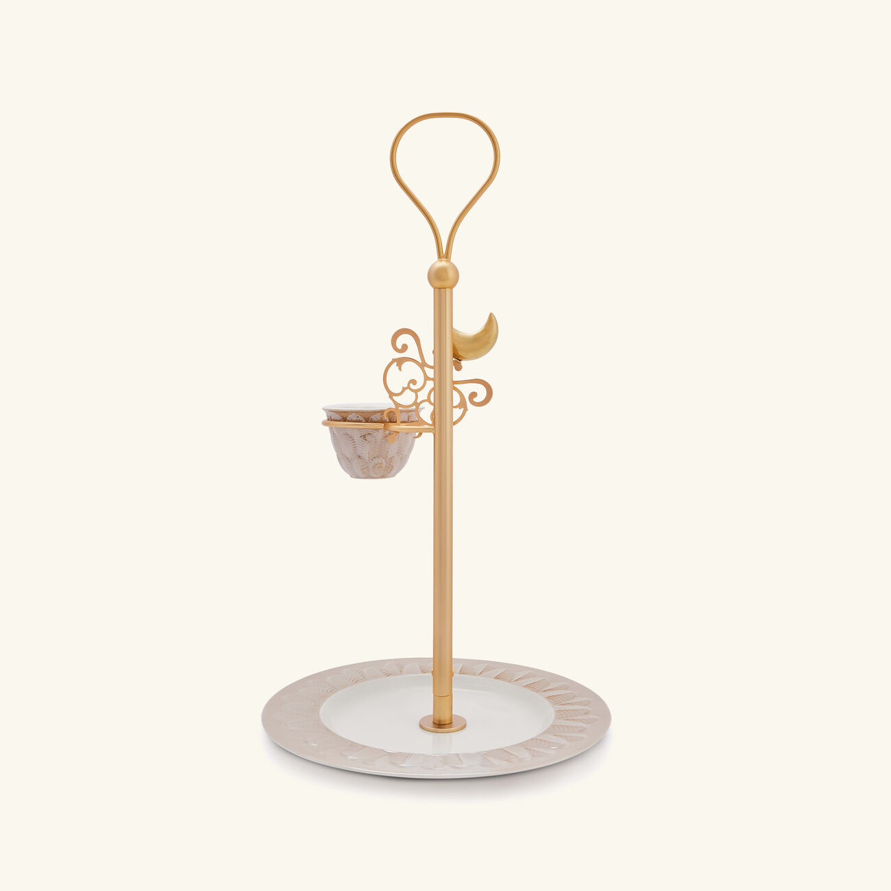 Peacock Extravaganza Cookie Stand & Coffee Cup Holder Gold villari peacock extravaganza cookie stand coffee cup holder gold