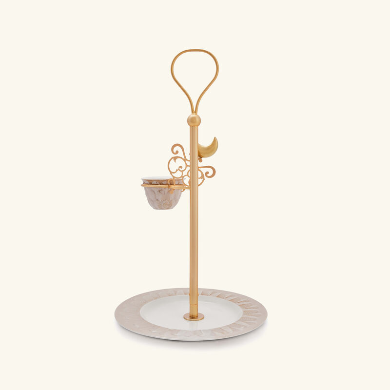 Peacock Extravaganza Cookie Stand & Coffee Cup Holder Gold villari peacock extravaganza cookie stand coffee cup holder gold