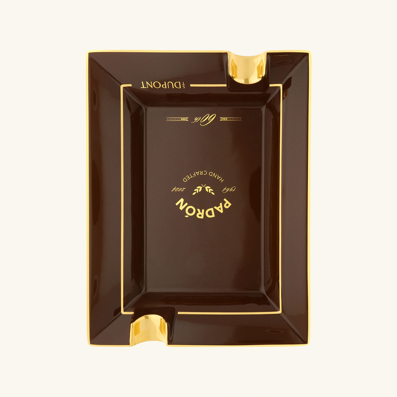 اس تي دوبون منفضة بادرون مستطيلة كبيرة بنية اللون