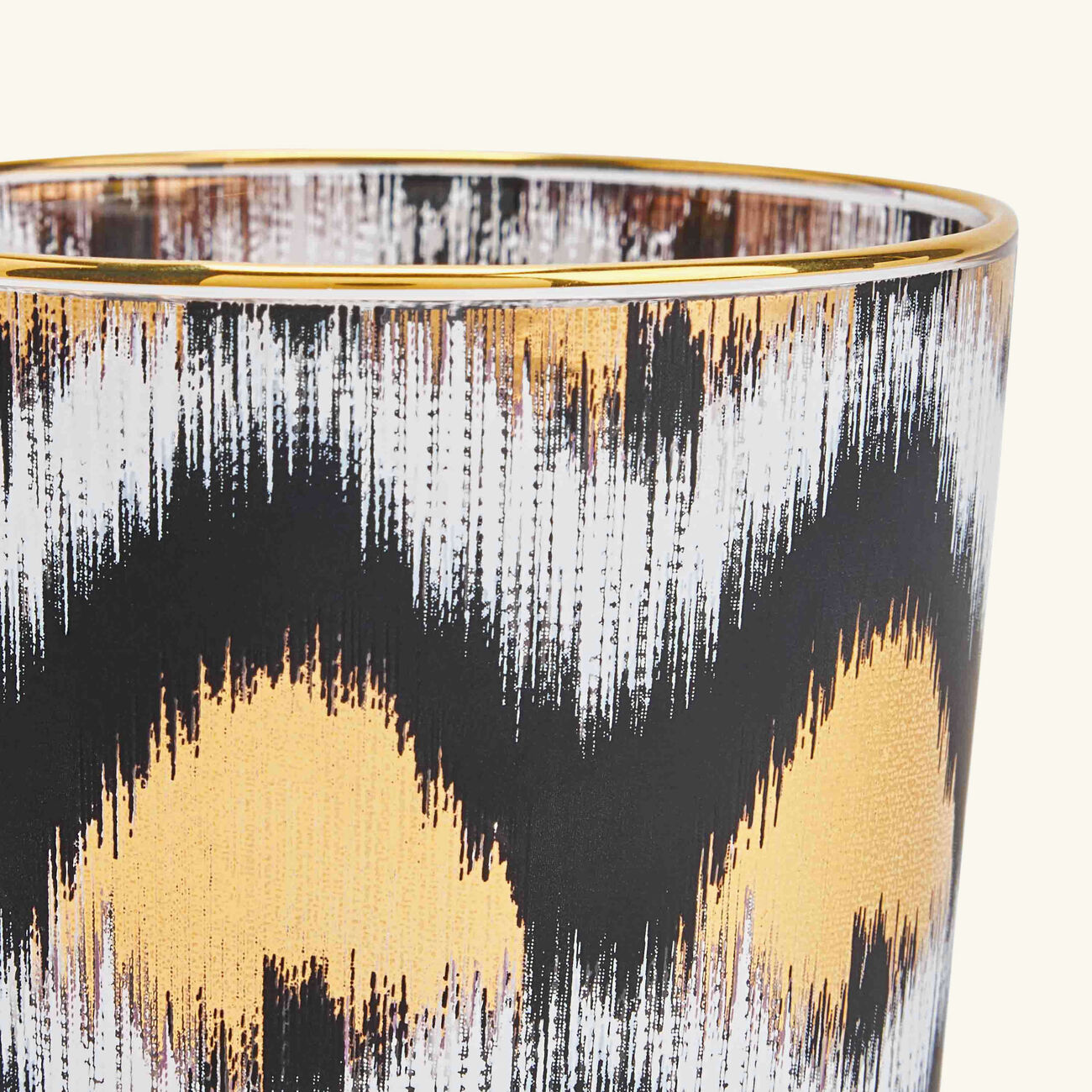 Ikat Tumbler Glass Black les ottomans ikat tumbler glass black