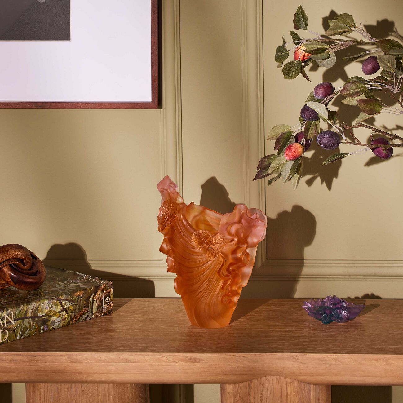 Rose Royale Vase Medium Orange Limited Edition daum rose royale vase medium orange limited edition