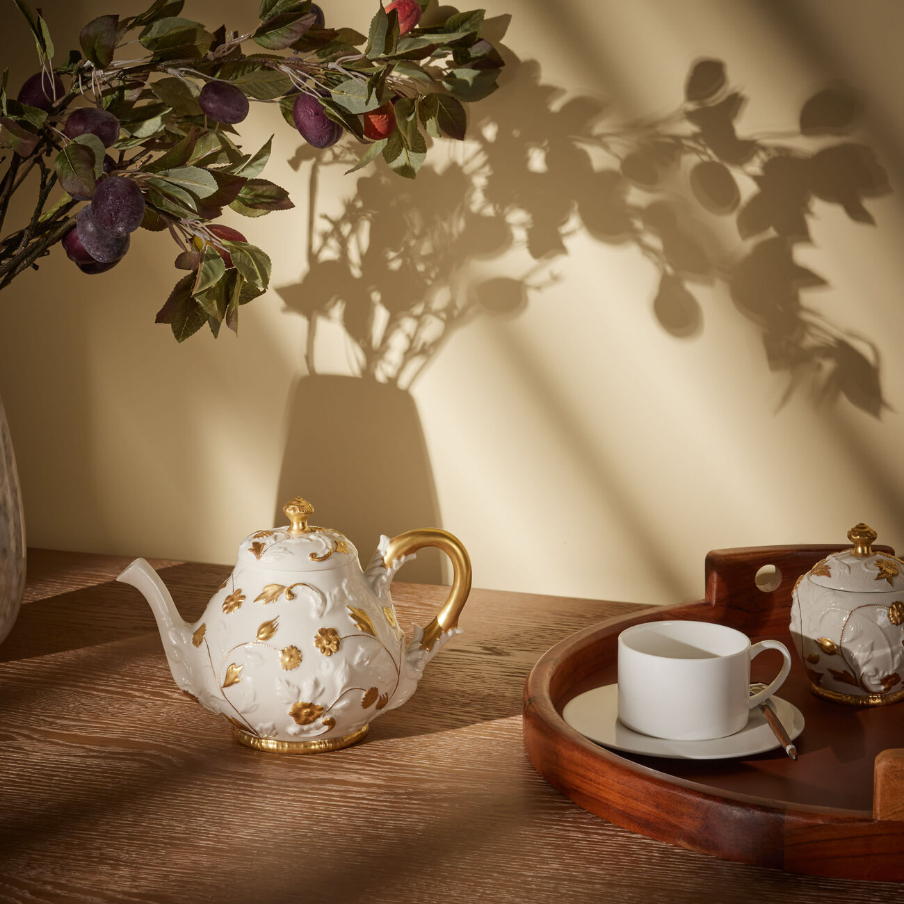 villari taormina tea pot white