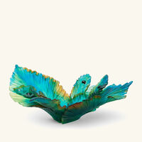 daum fleur de paon centerpiece extra large green