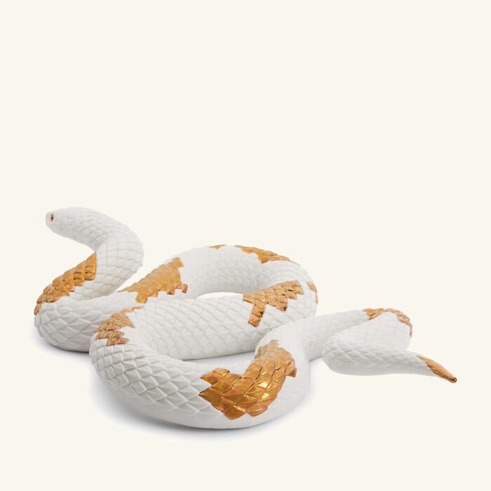 lladro copper snake sculpture large gold
