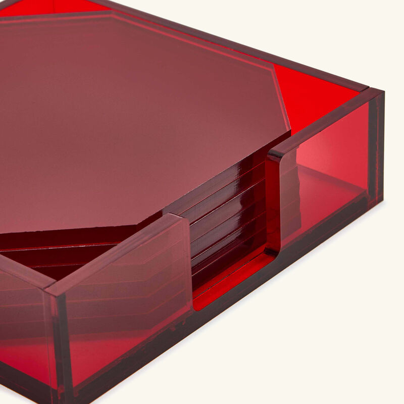 Rouge 540 Coaster Red Set Of 6 kim seybert rouge 540 coaster red set of 6