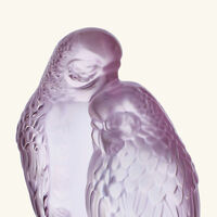 lalique two parakeets sculpture small pink