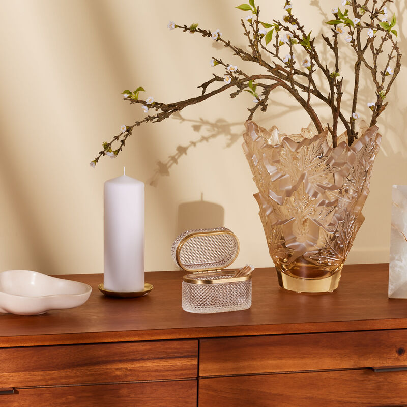 Champs-Élysées Vase Medium Gold lalique champs lys es vase medium gold