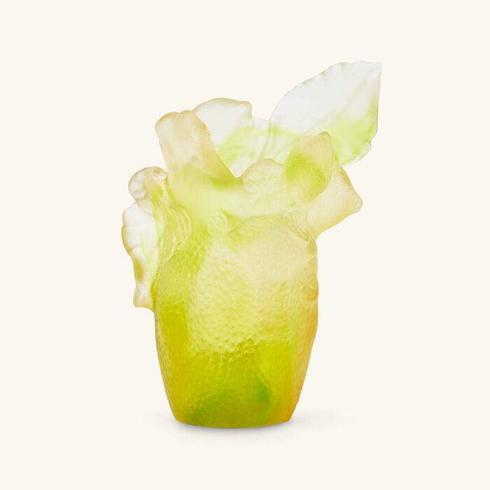 daum citrus vase small yellow limited edition