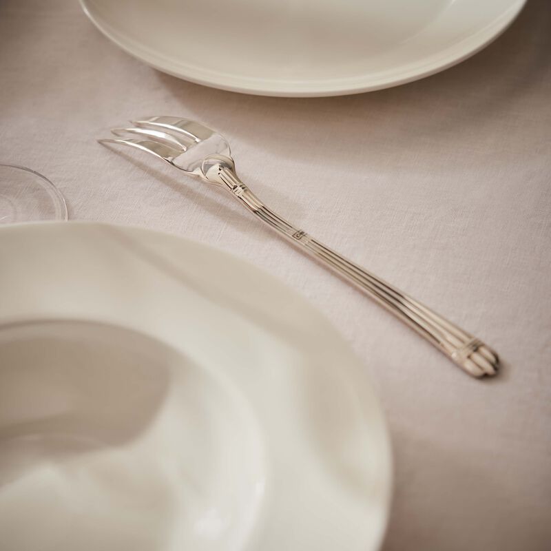 christofle aria serving fork silver plated