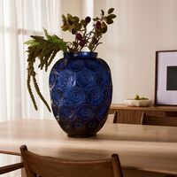 Anemones Vase Large Blue lalique anemones vase large blue