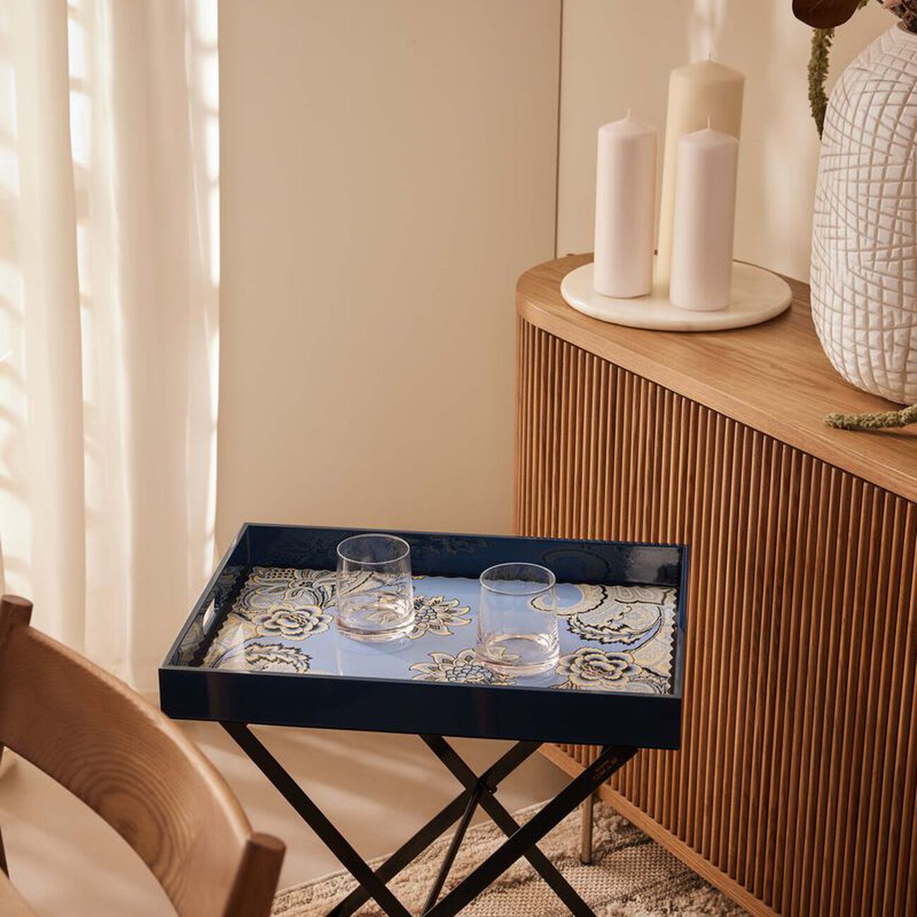 etro bloom tray rectangular blue