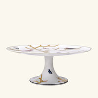 bernardaud aux oiseaux cake stand gold