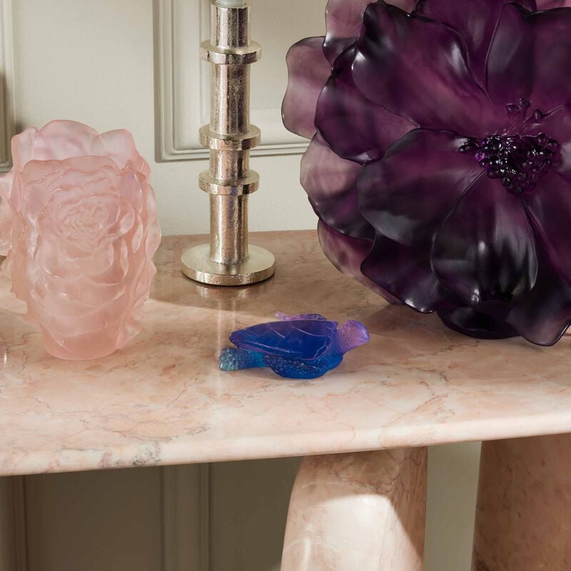 daum mer de corail sea turtle figurine mini blue