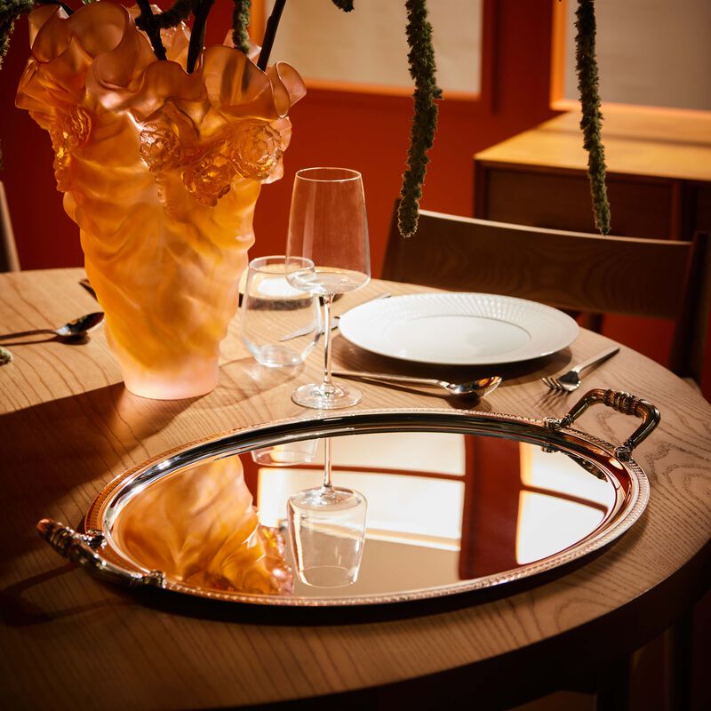 christofle malmaison serving tray oval large silver plated