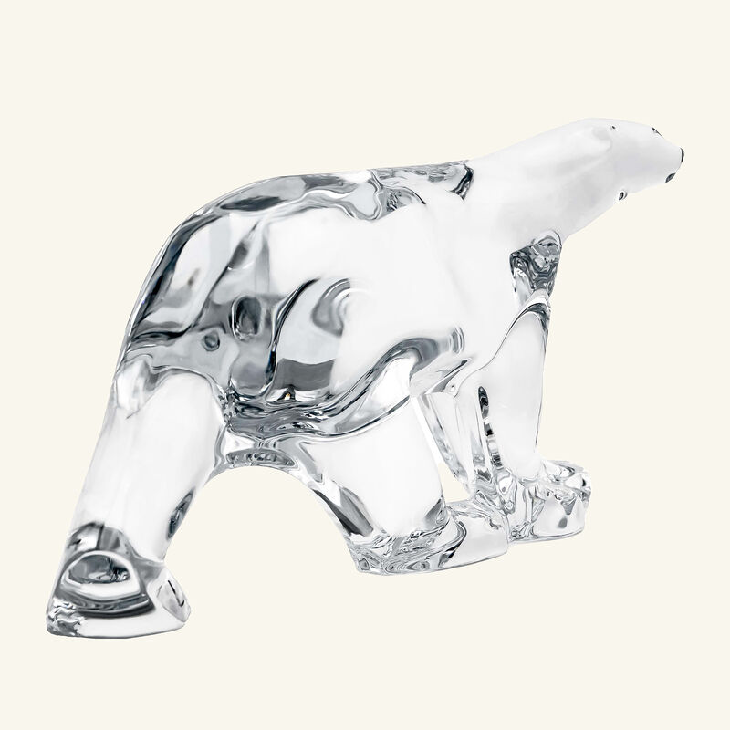 Pompon Polar Bear Sculpture Medium Clear baccarat pompon polar bear sculpture medium clear