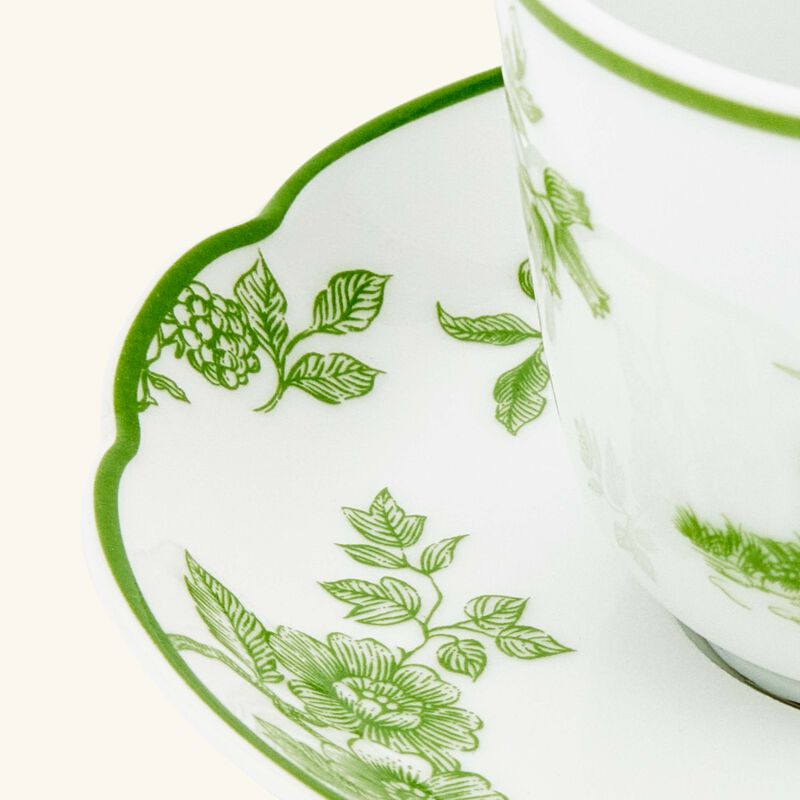 bernardaud albertine coffee cup   saucer green set of 2