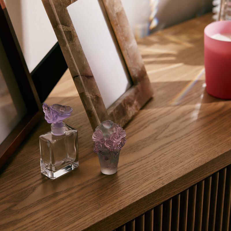 Green & Pink Mini-Vase Rose Passion daum green pink mini vase rose passion