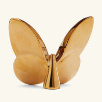 باكارا منحوتة بابيون لاكي على شكل فراشة باللون البني صغيرة جدًا