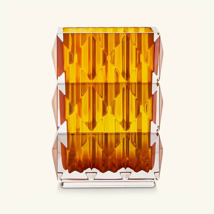 باكارا مزهرية لوكسور مستطيلة صغيرة باللون العنبري