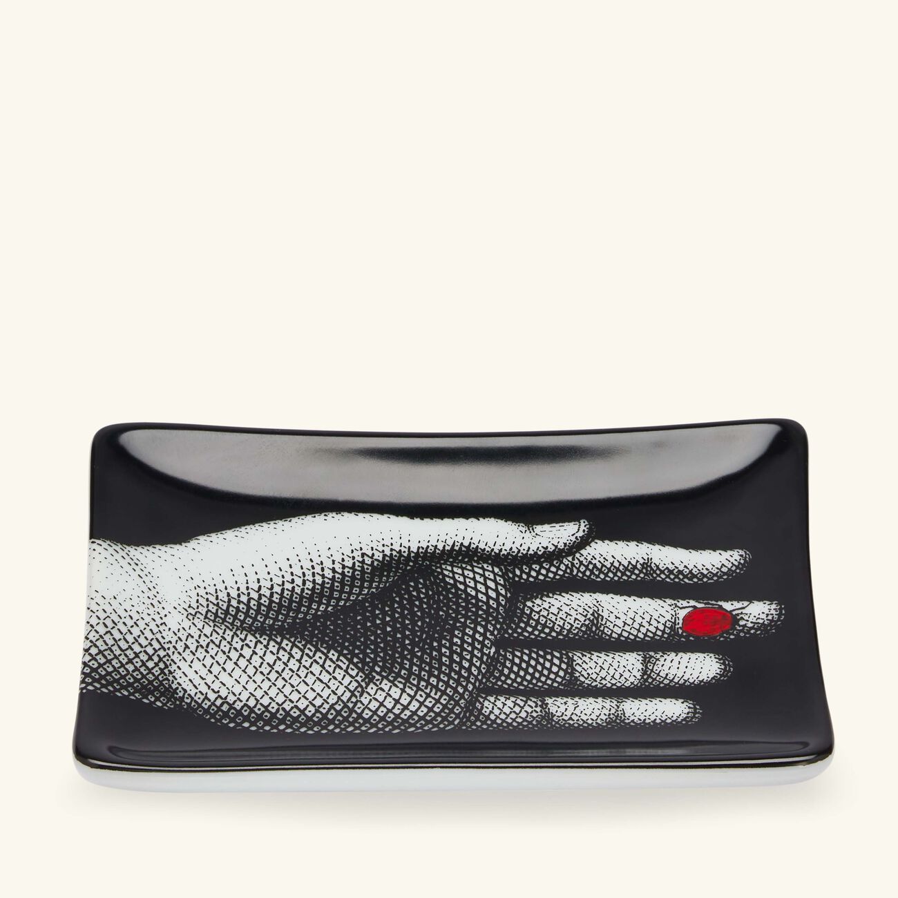 fornasetti mano con coccinella ashtray rectangular black