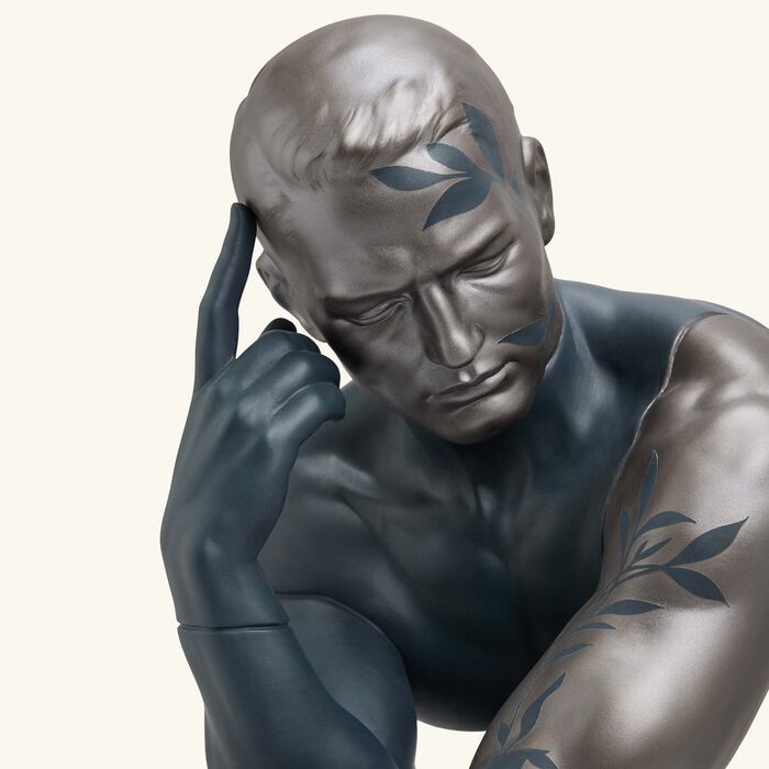 lladro reflections of nature him sculpture medium black