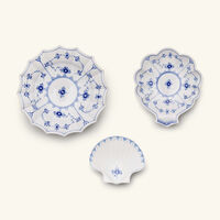 royal copenhagen blue fluted plain serving plates white set of 3